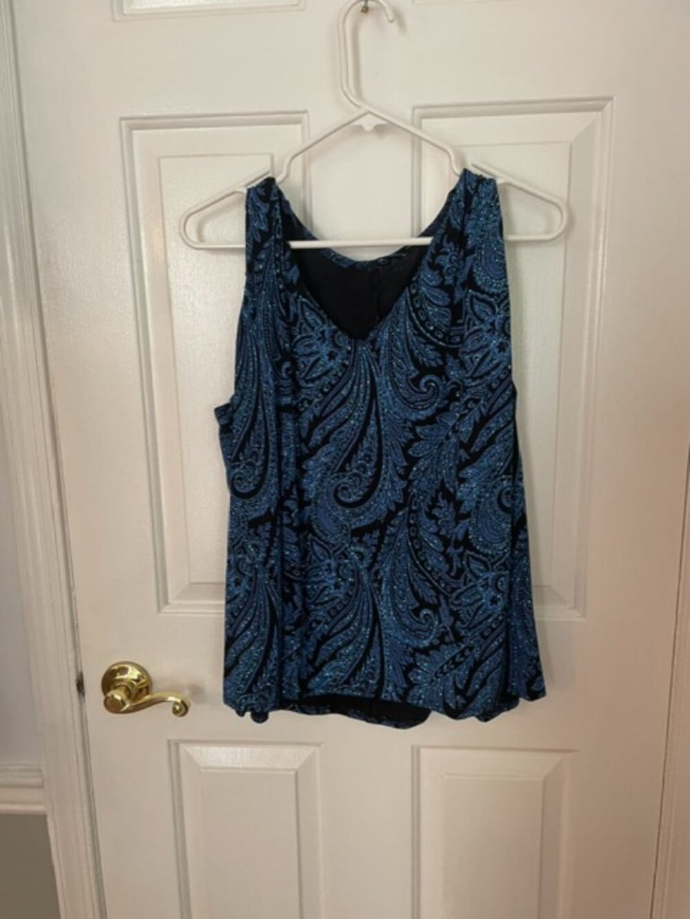Women's sleeveless shirt with Jacket. size 20. Navy Blue Sparkle